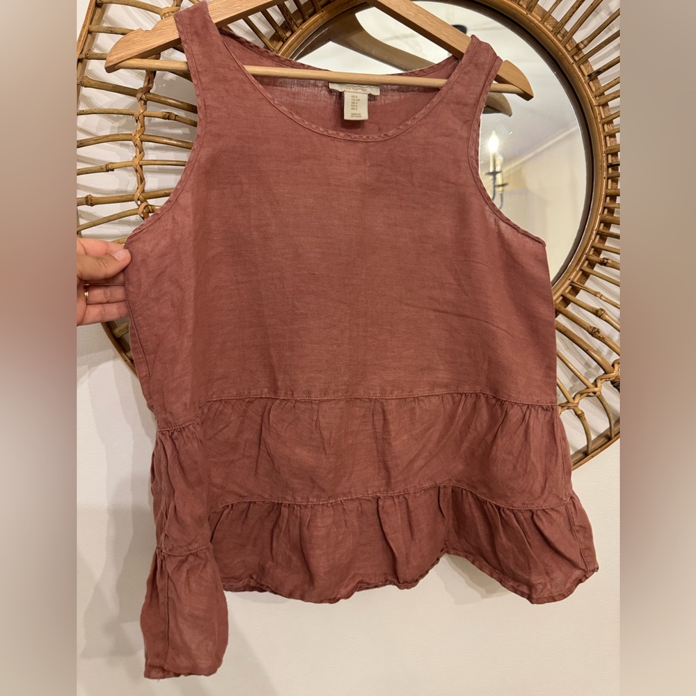Cynthia Rowley Mauve Linen Tank Top